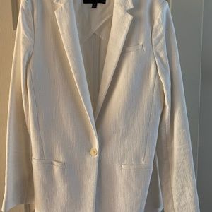 Banana Republic Long Unlined Cotton Mix Off White Blazer- Size 14- worn